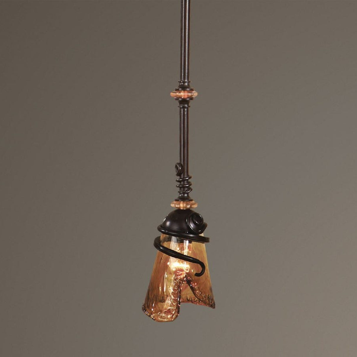 Bronze Framed Glass Mini Pendant Lamp | Uttermost Vitalia - www.oroa.com