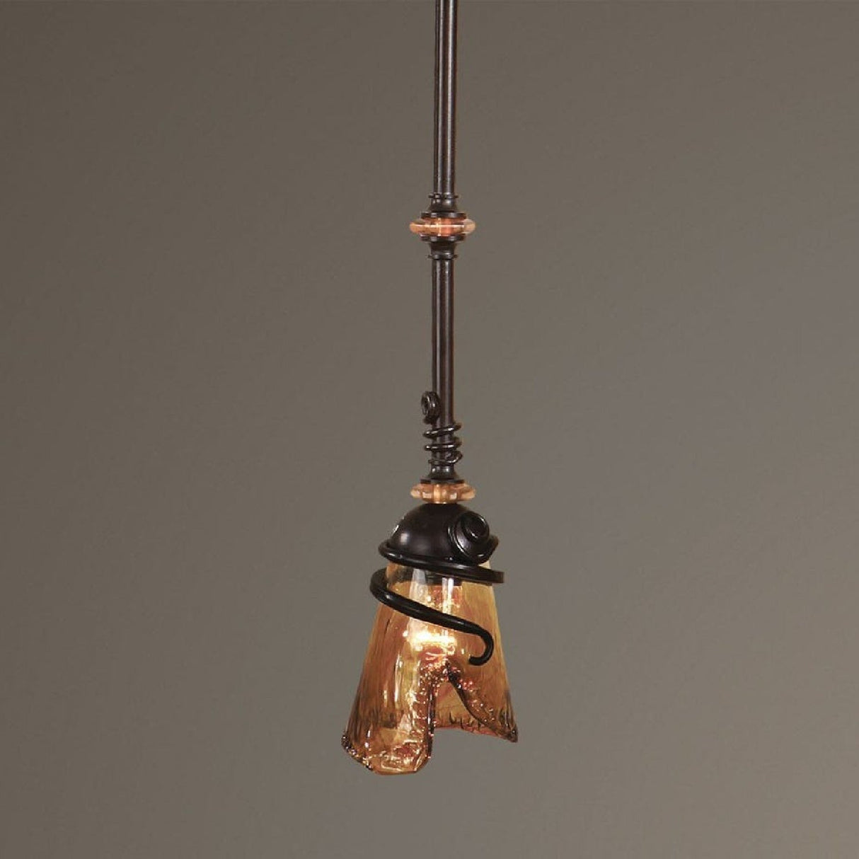 Bronze Framed Glass Mini Pendant Lamp | Uttermost Vitalia - www.oroa.com