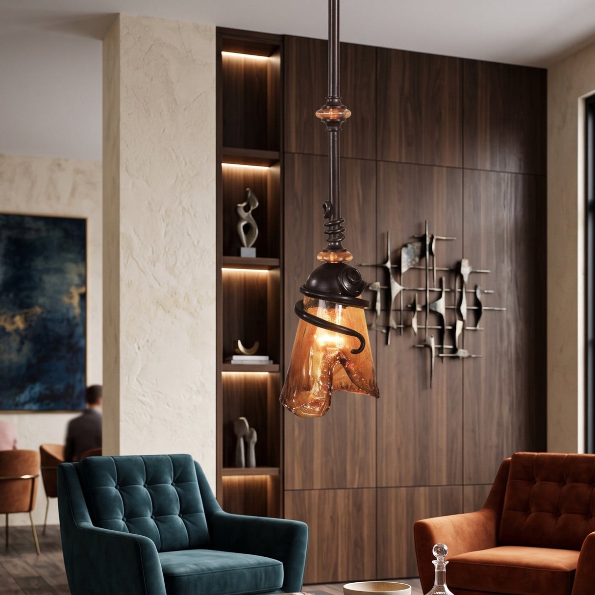 Bronze Framed Glass Mini Pendant Lamp | Uttermost Vitalia - www.oroa.com