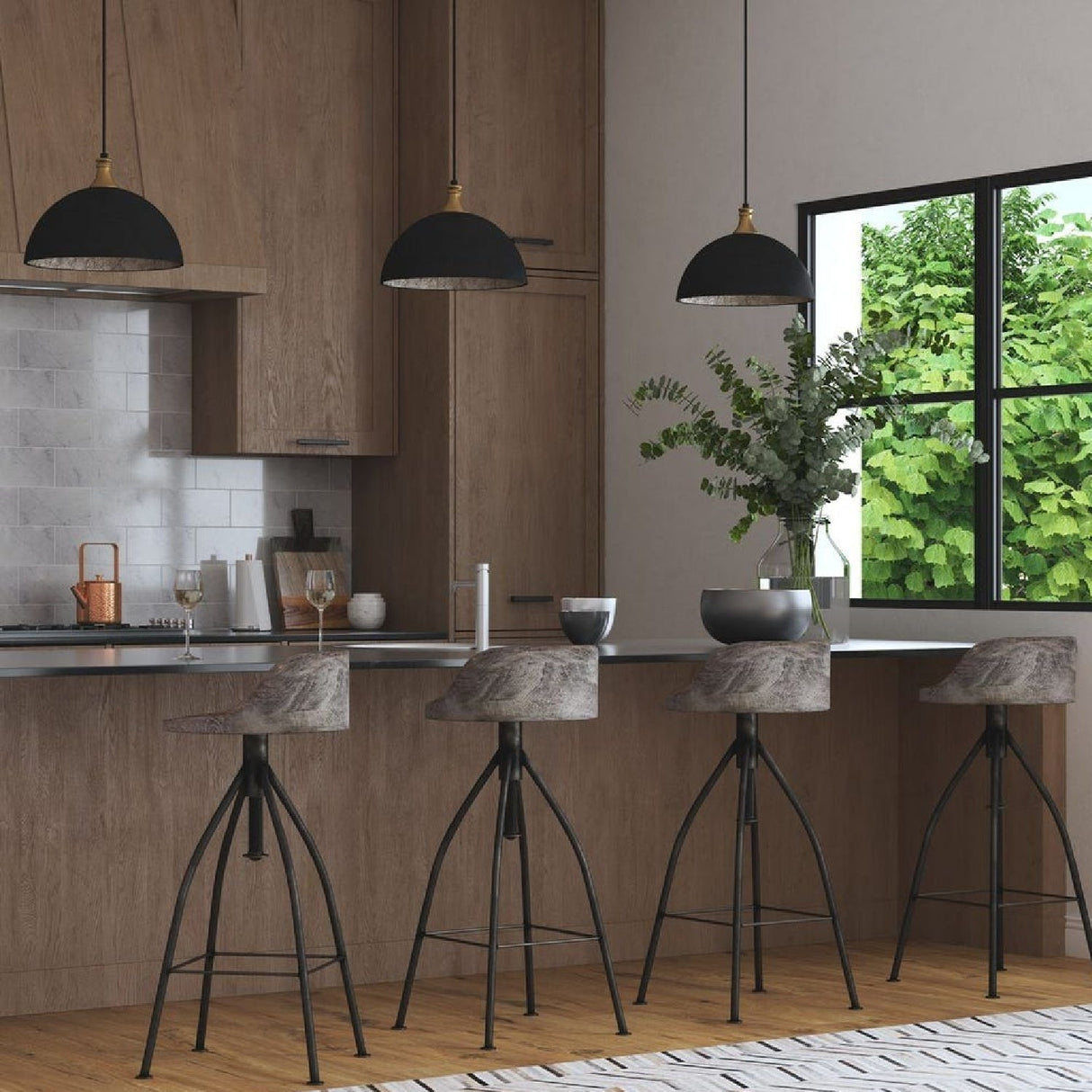 Black Metal Dome Pendant Lamp | Uttermost Placuna - www.oroa.com