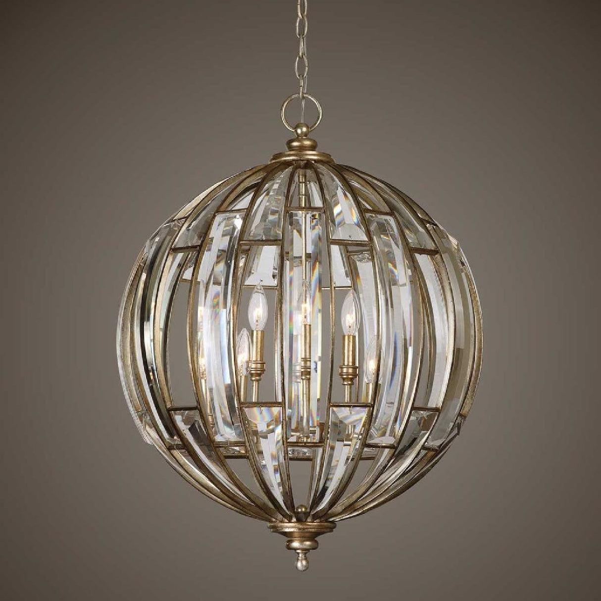 Beveled Crystals Sphere Pendant Lamp | Uttermost Vicentina - www.oroa.com