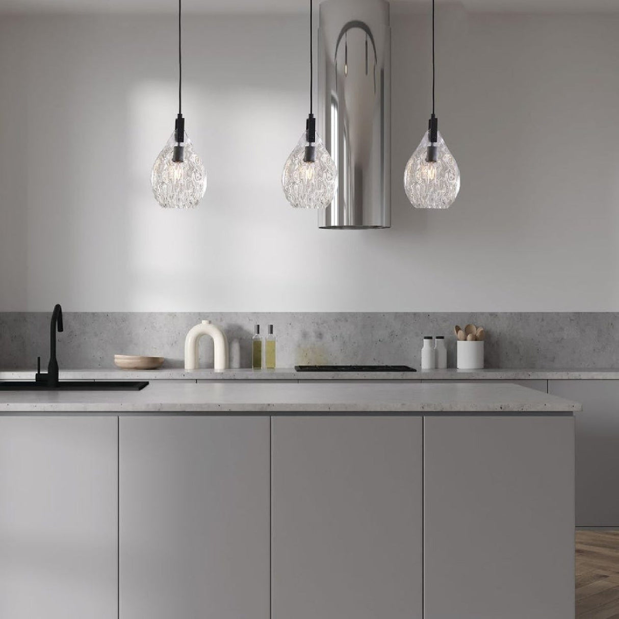 Watered Glass Mini Pendant Lamp | Uttermost Campester - www.oroa.com