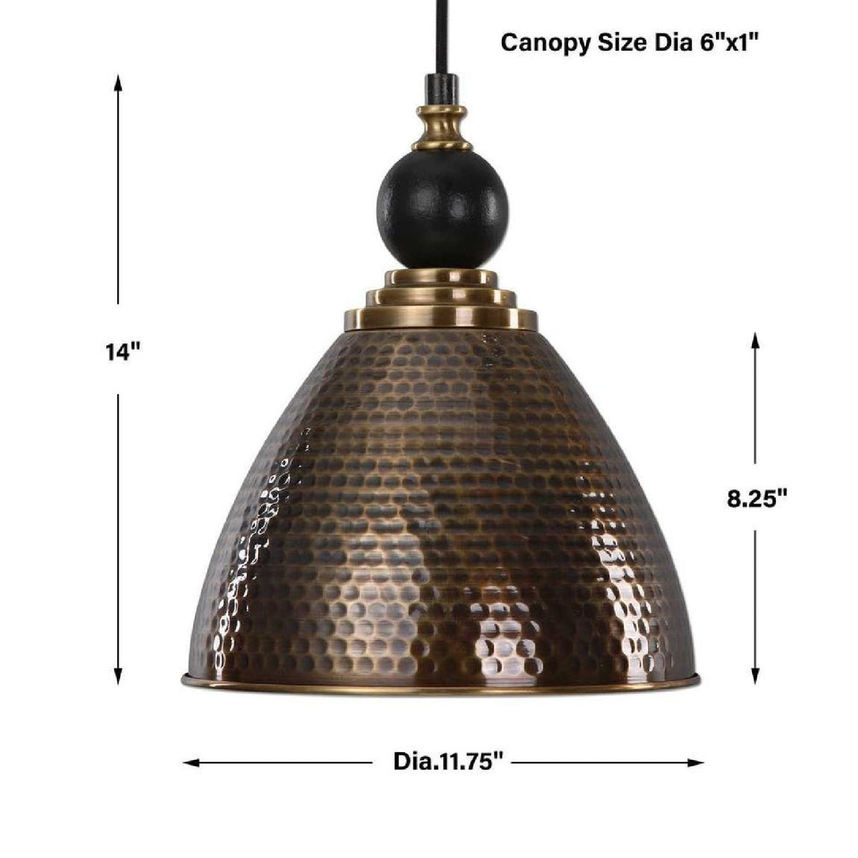 Hammered Antique Brass Pendant Lamp | Uttermost Adastra - www.oroa.com