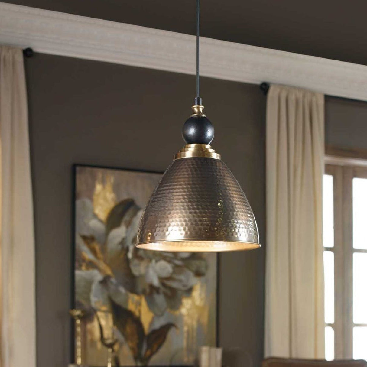 Hammered Antique Brass Pendant Lamp | Uttermost Adastra - www.oroa.com