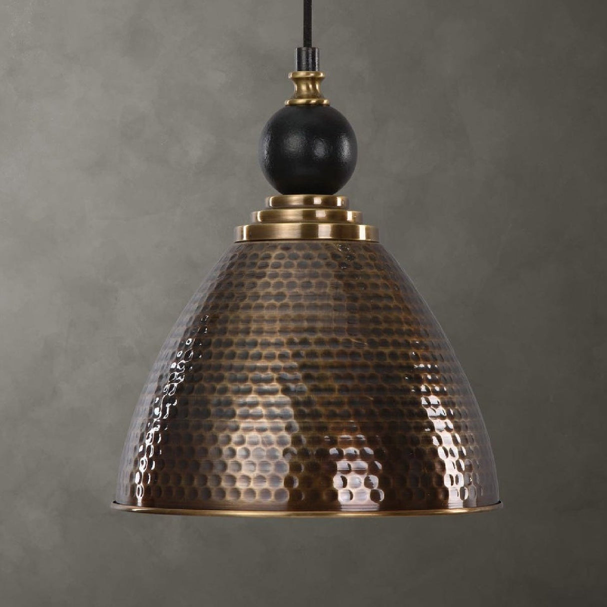 Hammered Antique Brass Pendant Lamp | Uttermost Adastra - www.oroa.com