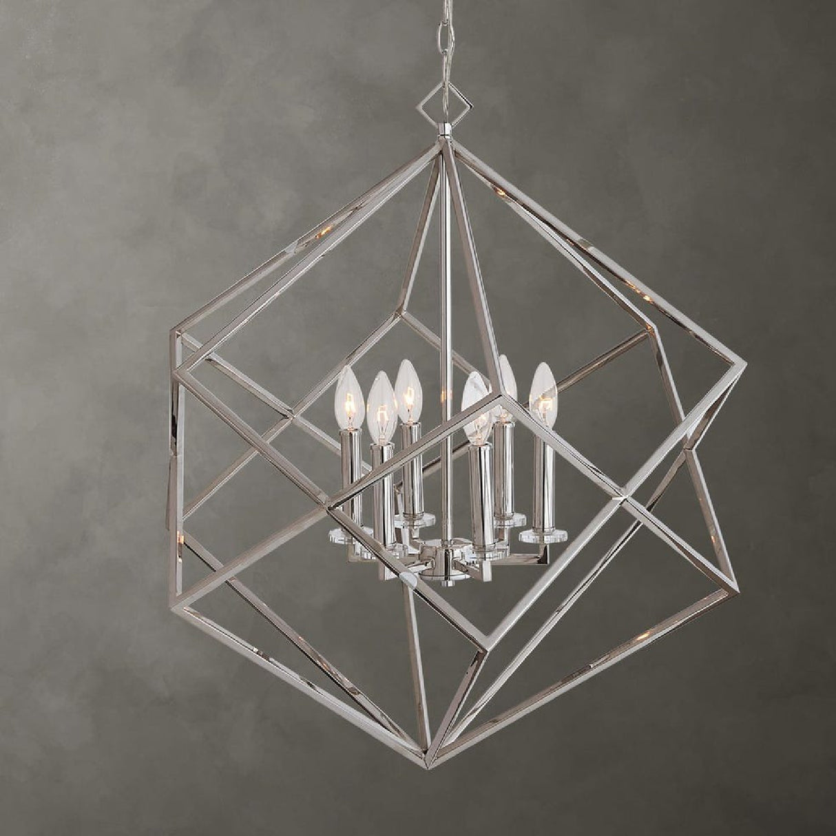 Polished Nickel 6-Light Pendant Lamp | Uttermost Euclid - www.oroa.com