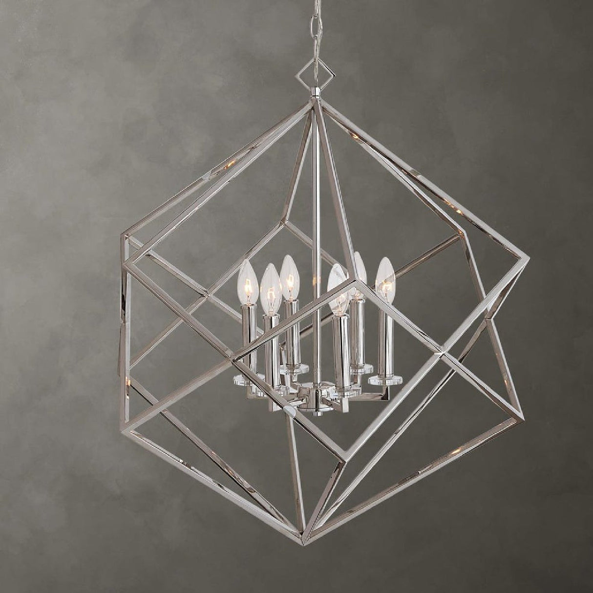 Polished Nickel 6-Light Pendant Lamp | Uttermost Euclid - www.oroa.com