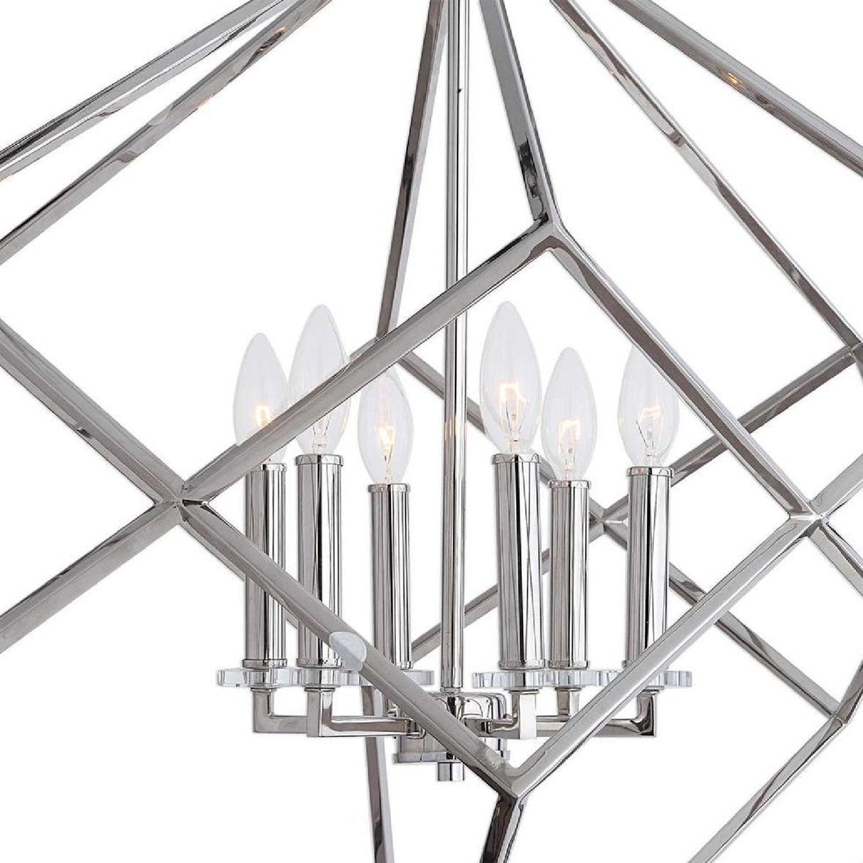 Polished Nickel 6-Light Pendant Lamp | Uttermost Euclid - www.oroa.com