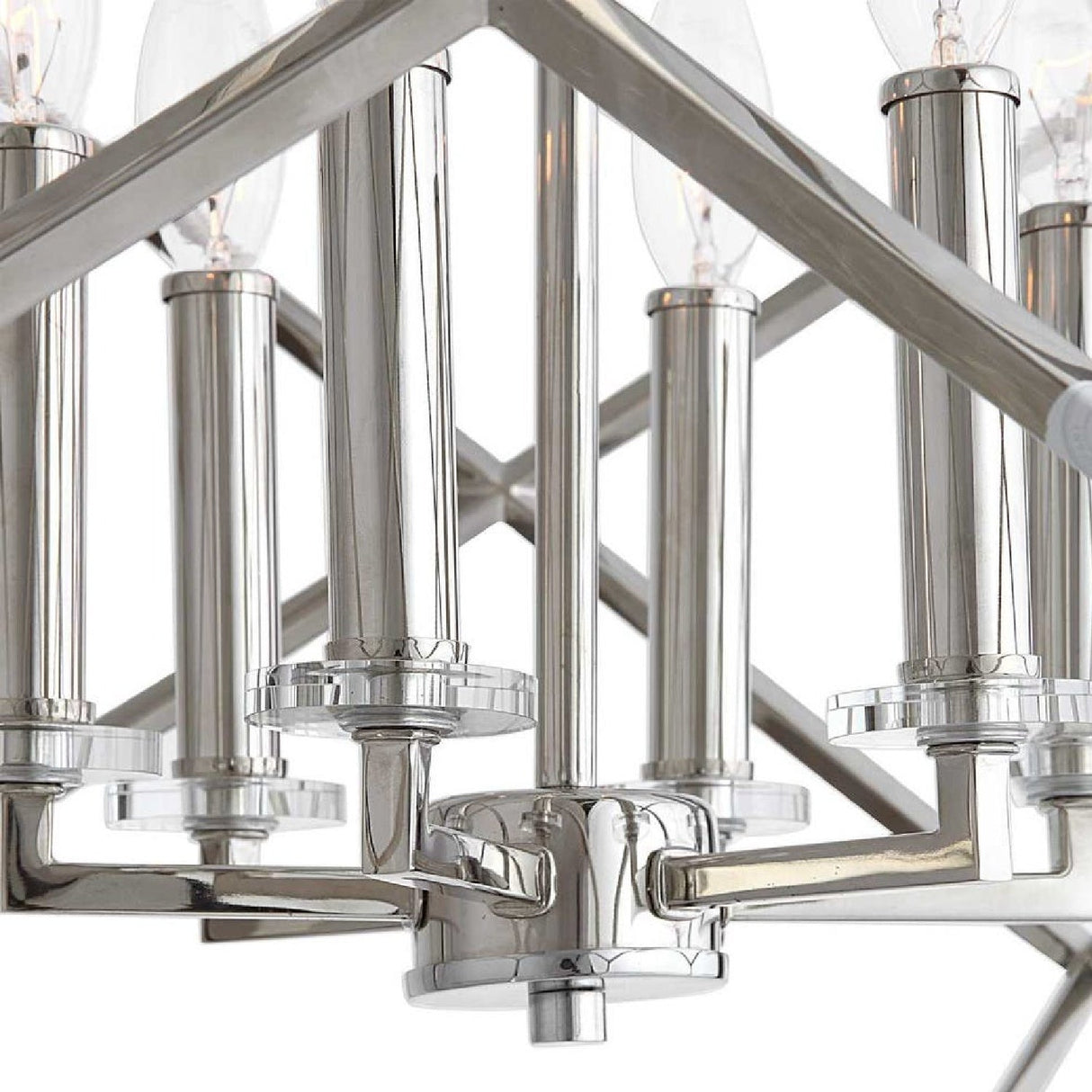 Polished Nickel 6-Light Pendant Lamp | Uttermost Euclid - www.oroa.com
