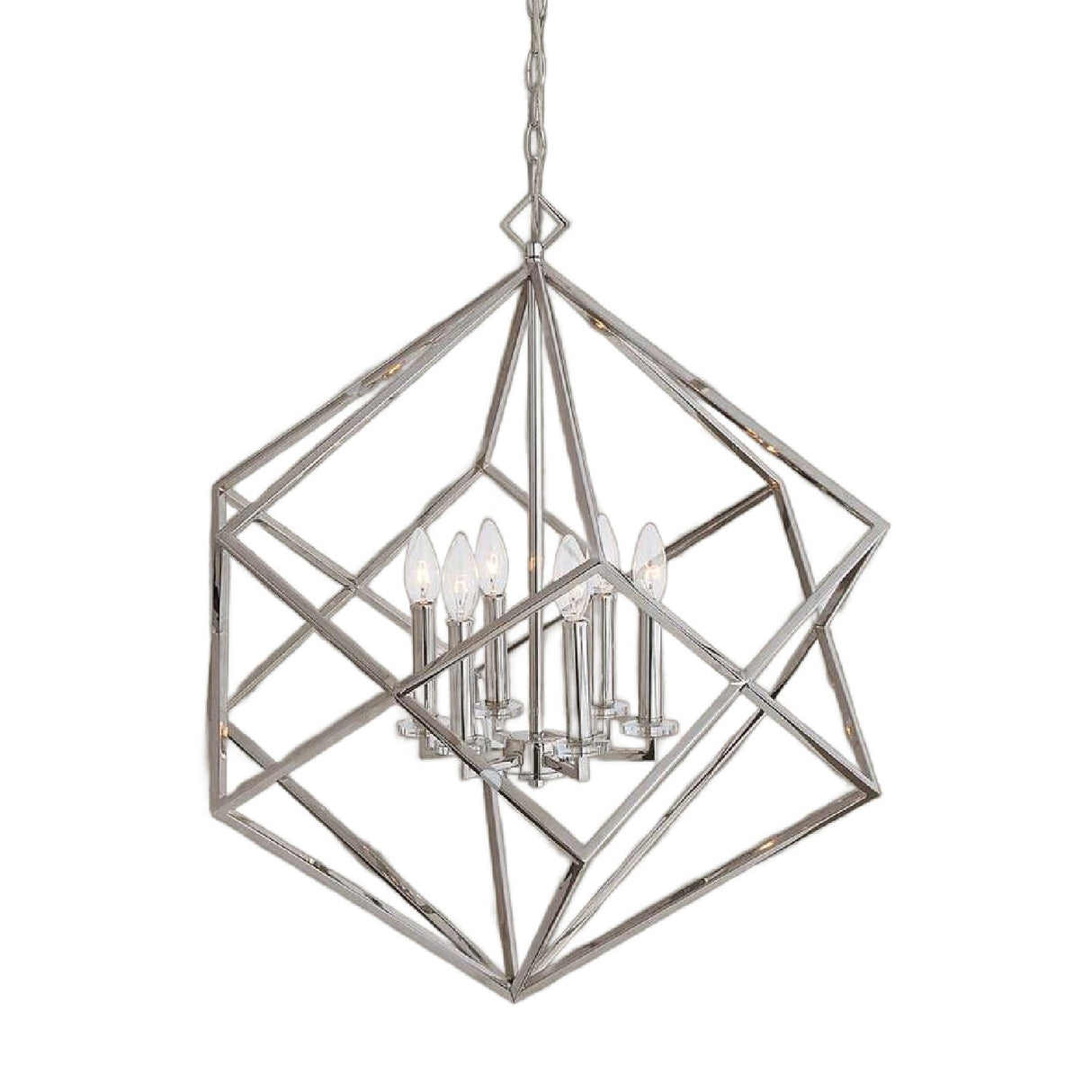 Polished Nickel 6-Light Pendant Lamp | Uttermost Euclid - www.oroa.com