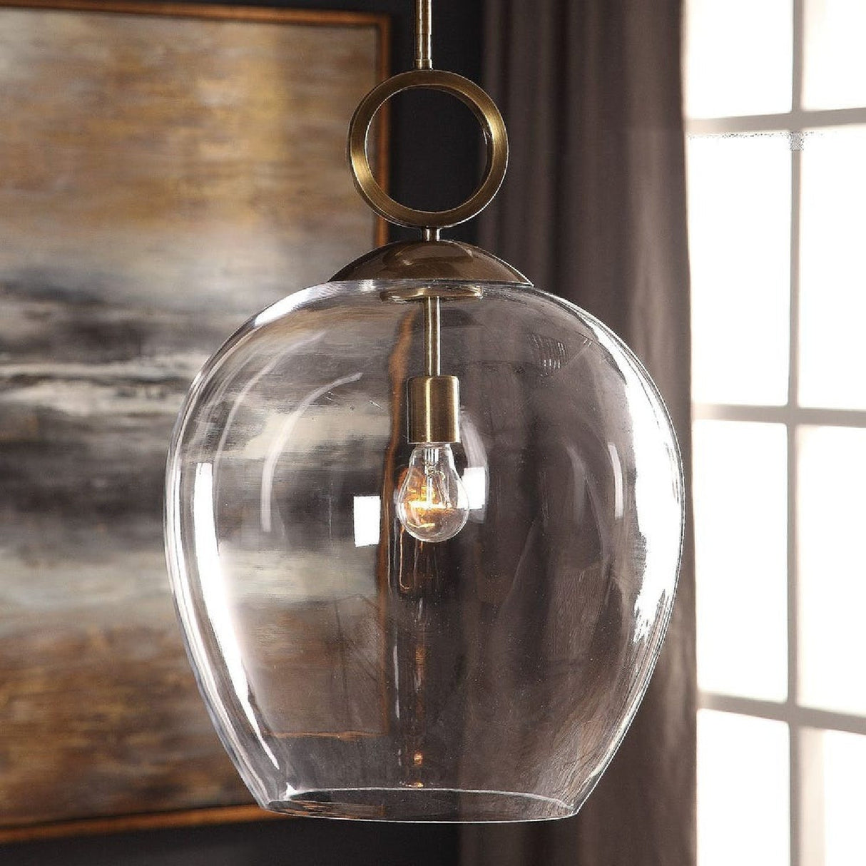 Blown Glass Pendant Lamp | Uttermost Calix - www.oroa.com
