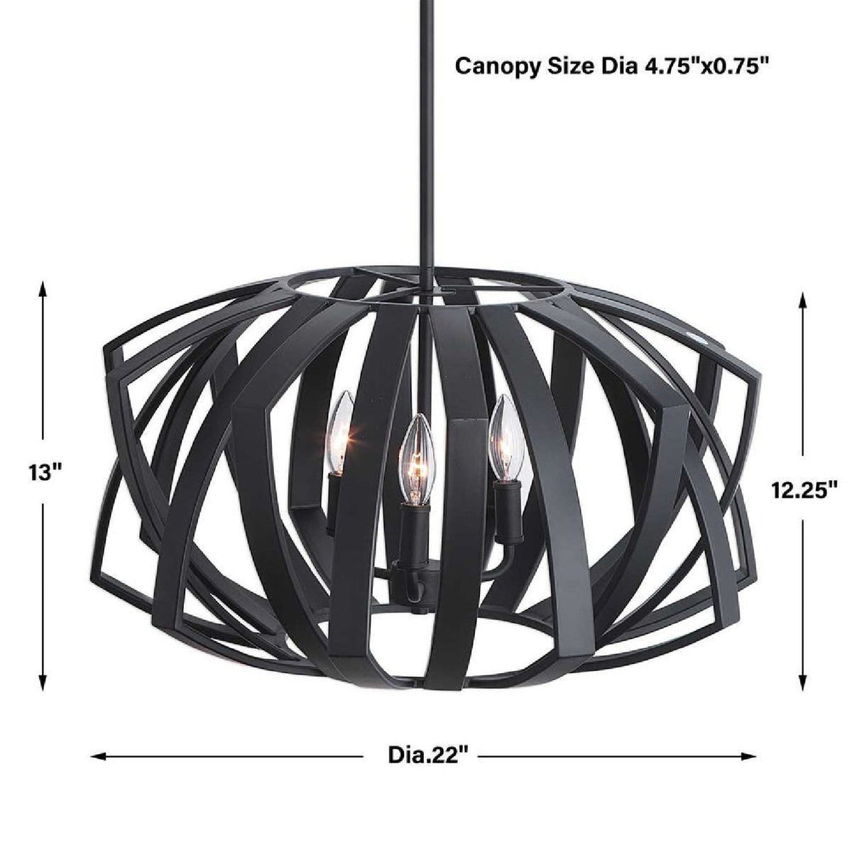 Black Geometric Pendant Lamp | Uttermost Thales - www.oroa.com