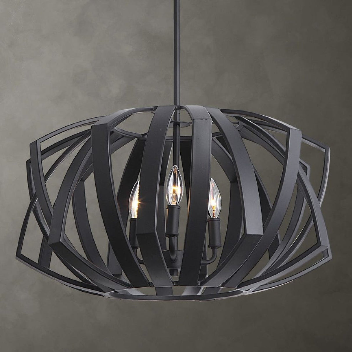 Black Geometric Pendant Lamp | Uttermost Thales - www.oroa.com
