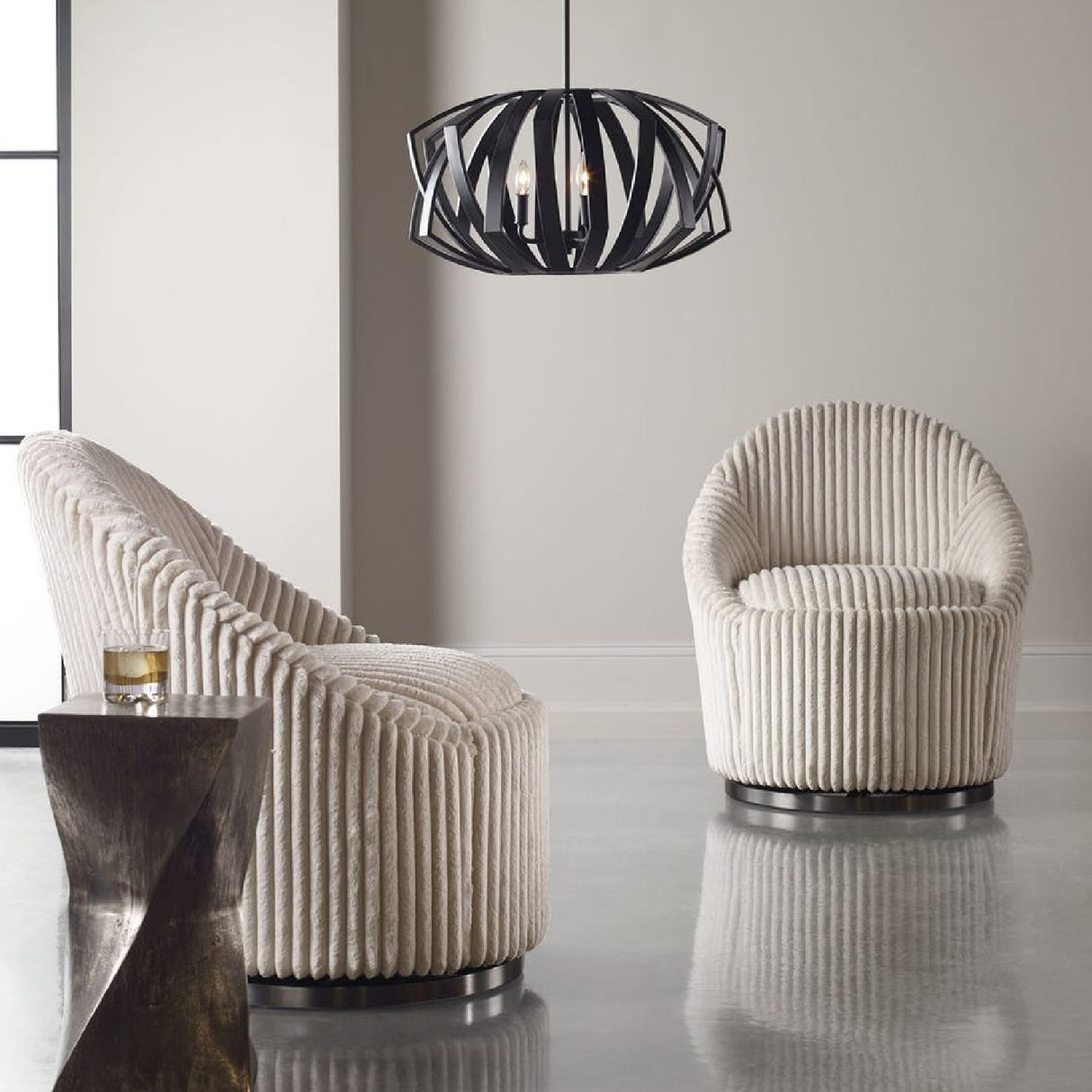 Black Geometric Pendant Lamp | Uttermost Thales - www.oroa.com