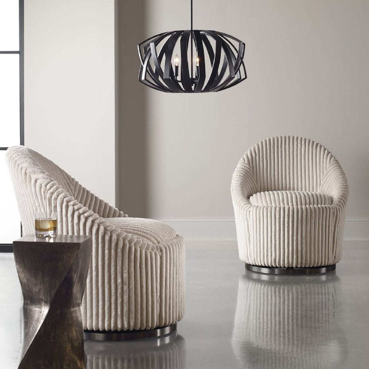 Black Geometric Pendant Lamp | Uttermost Thales - www.oroa.com