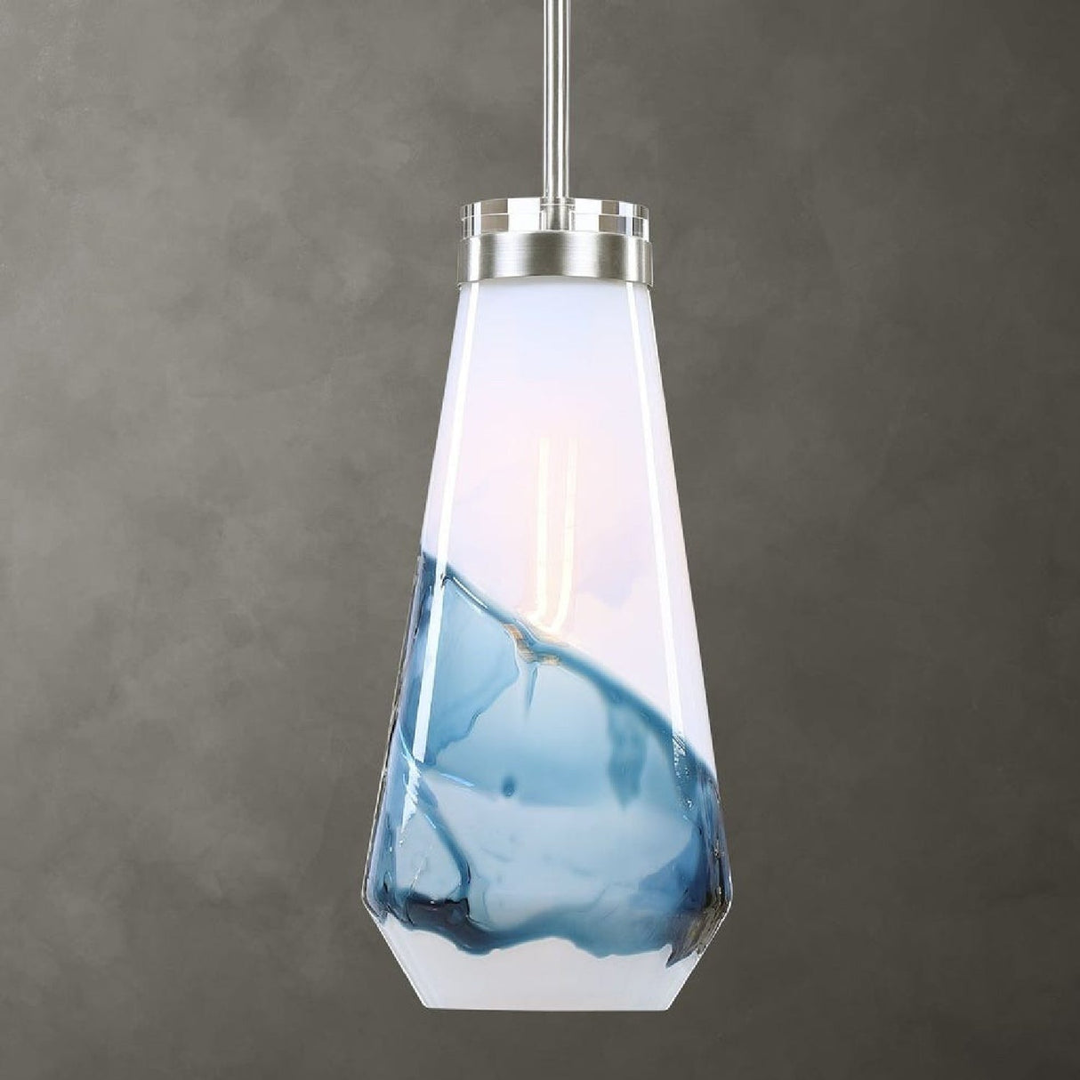 Modern European furniture - White & Blue Glass Pendant Lamp - www.oroa.com