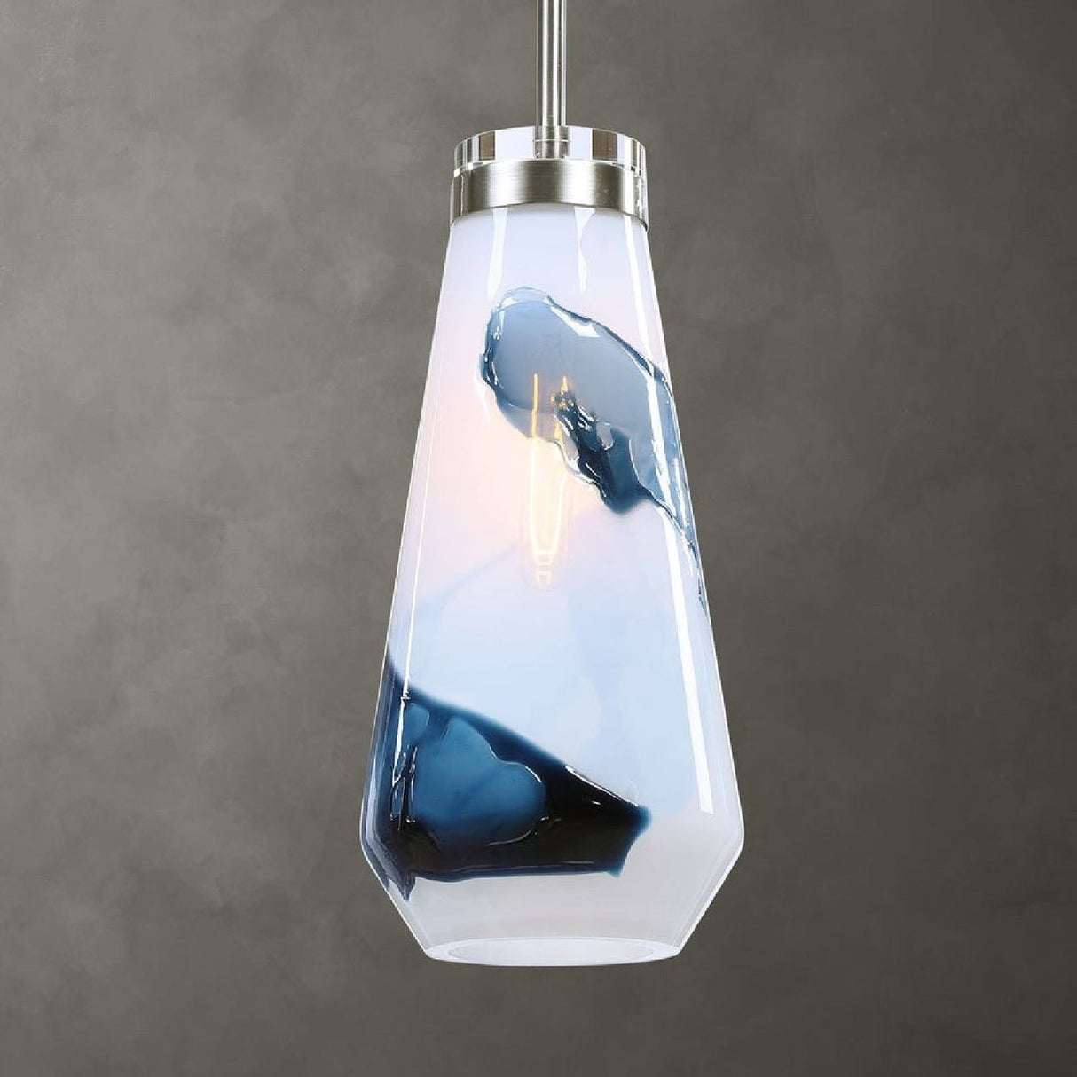Modern European furniture - White & Blue Glass Pendant Lamp - www.oroa.com