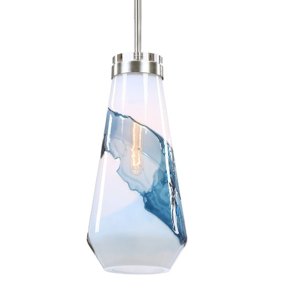Modern European furniture - White & Blue Glass Pendant Lamp - www.oroa.com