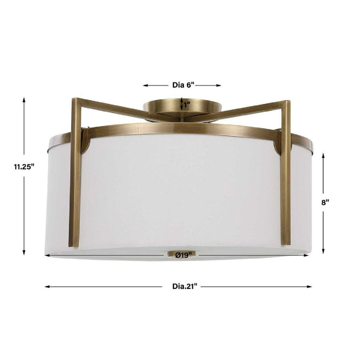 White Linen Ceiling Lamp | Uttermost Colfax - www.oroa.com