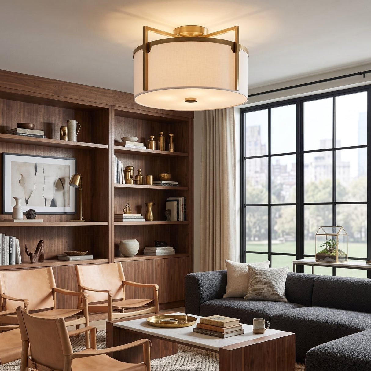 White Linen Ceiling Lamp | Uttermost Colfax - www.oroa.com