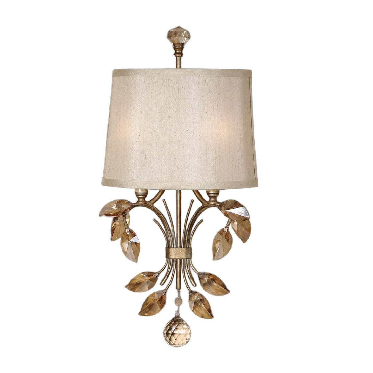 Gold Crystal Leaves Wall Lamp | Uttermost Alenya - www.oroa.com