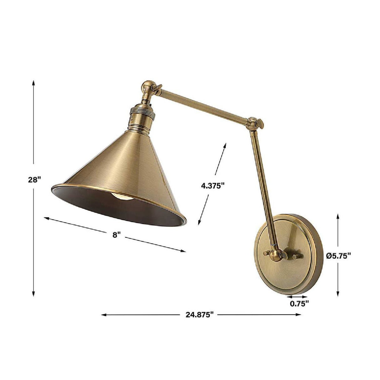 Antique Brass Conical Wall Lamp | Uttermost Exeter - www.oroa.com