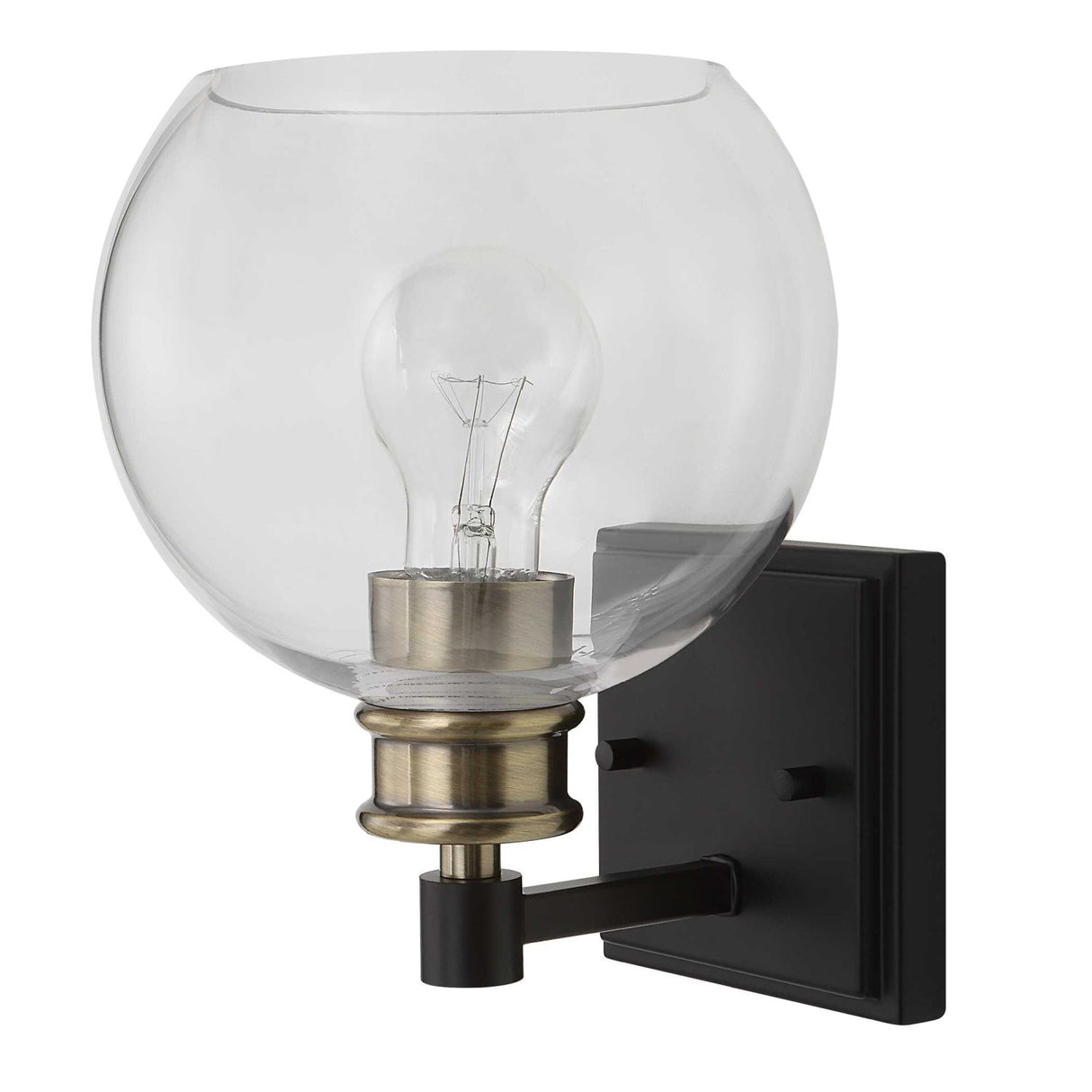 Modern European furniture - Clear Round Glass Wall Lamp - www.oroa.com