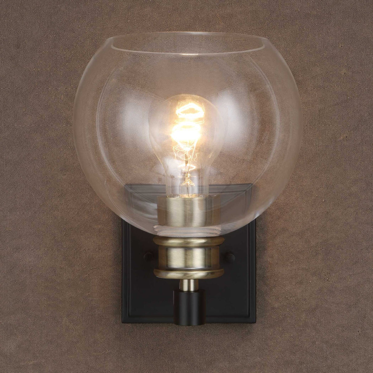 Modern European furniture - Clear Round Glass Wall Lamp - www.oroa.com