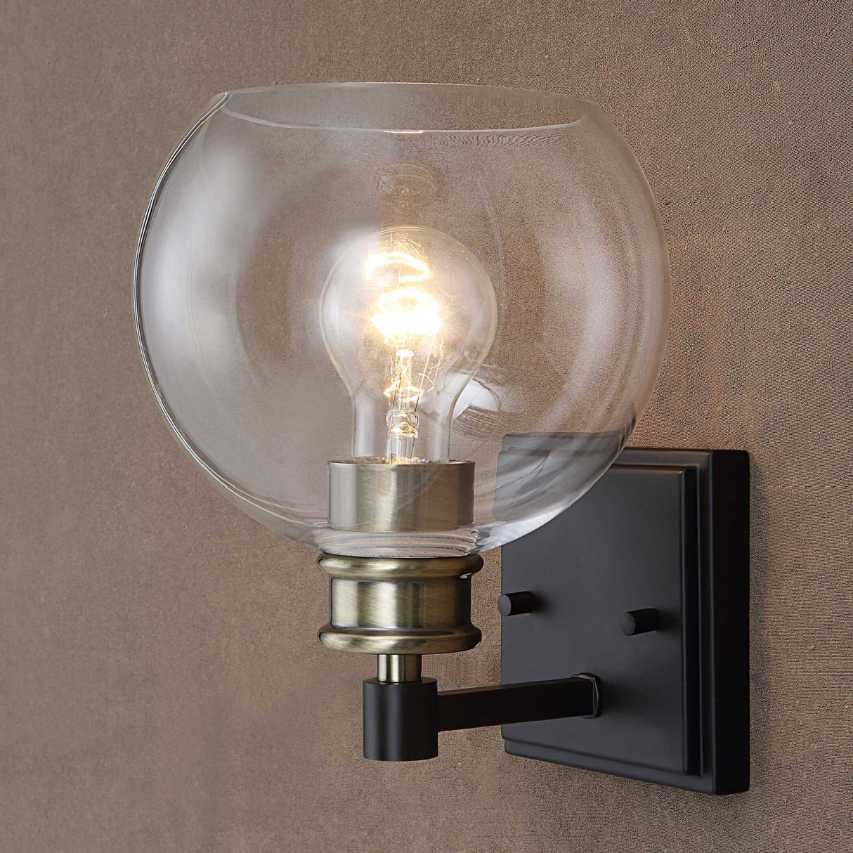 Modern European furniture - Clear Round Glass Wall Lamp - www.oroa.com
