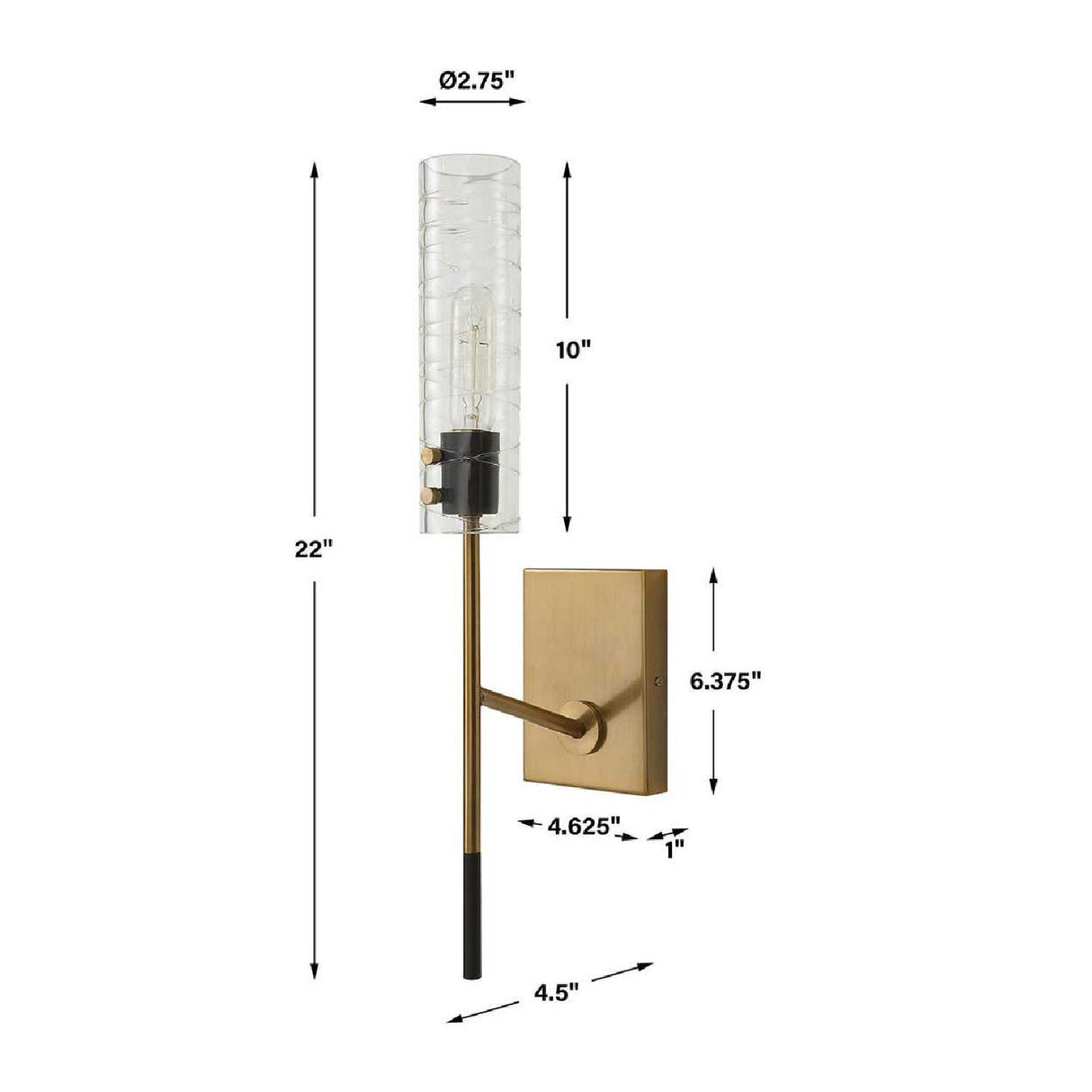 Cylindrical Glass Wall Lamp | Uttermost Telesto - www.oroa.com
