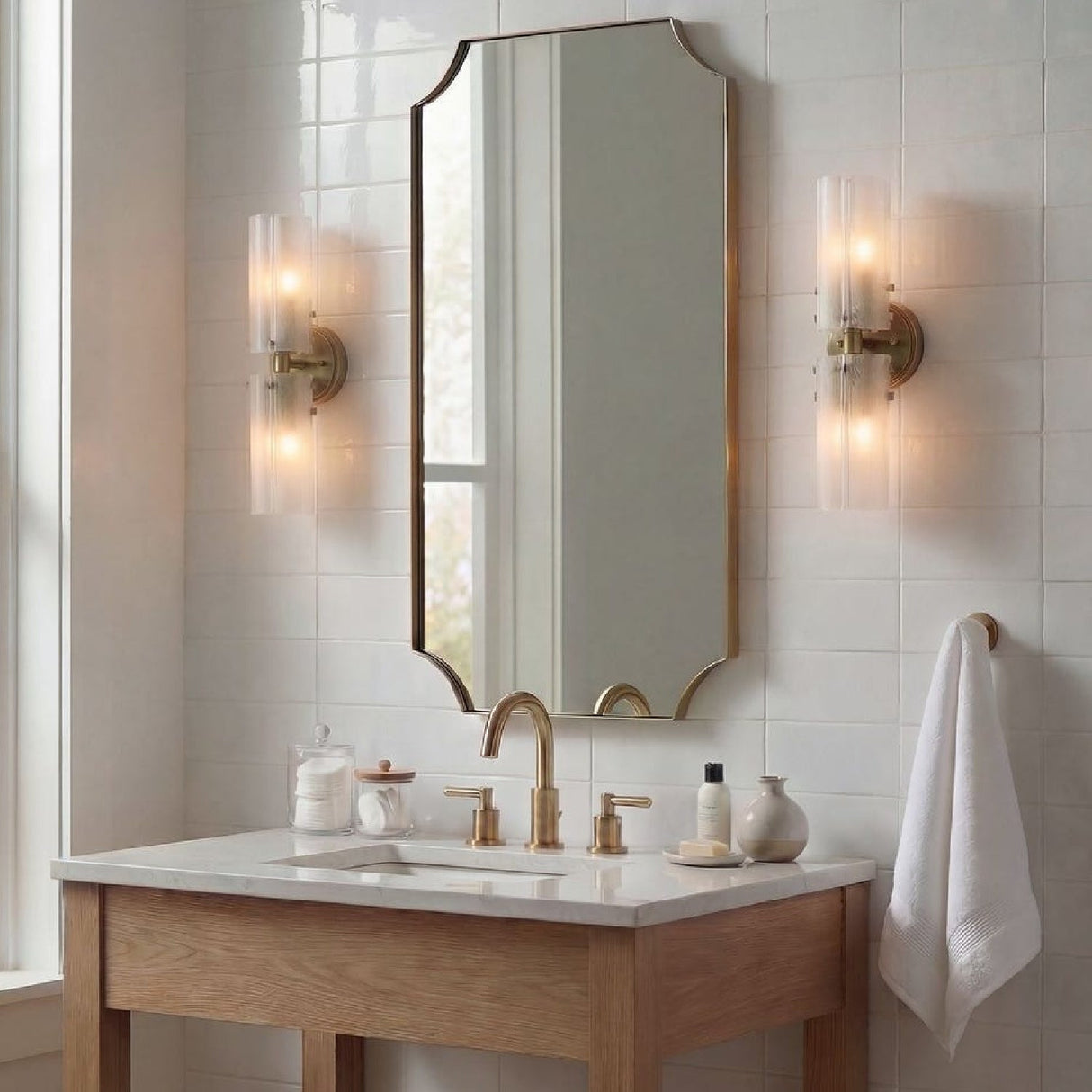 Seeded Glass Panels Wall Lamp | Uttermost Mistie - www.oroa.com
