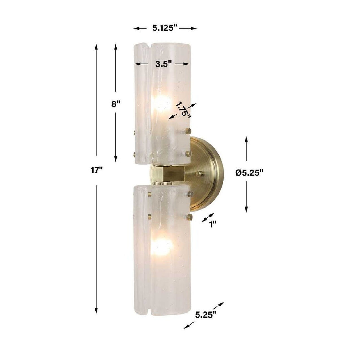 Seeded Glass Panels Wall Lamp | Uttermost Mistie - www.oroa.com