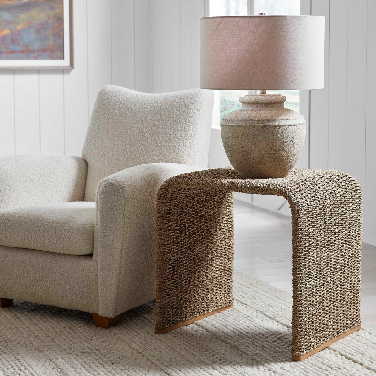 Modern European furniture - Woven Seagrass End Table - www.oroa.com