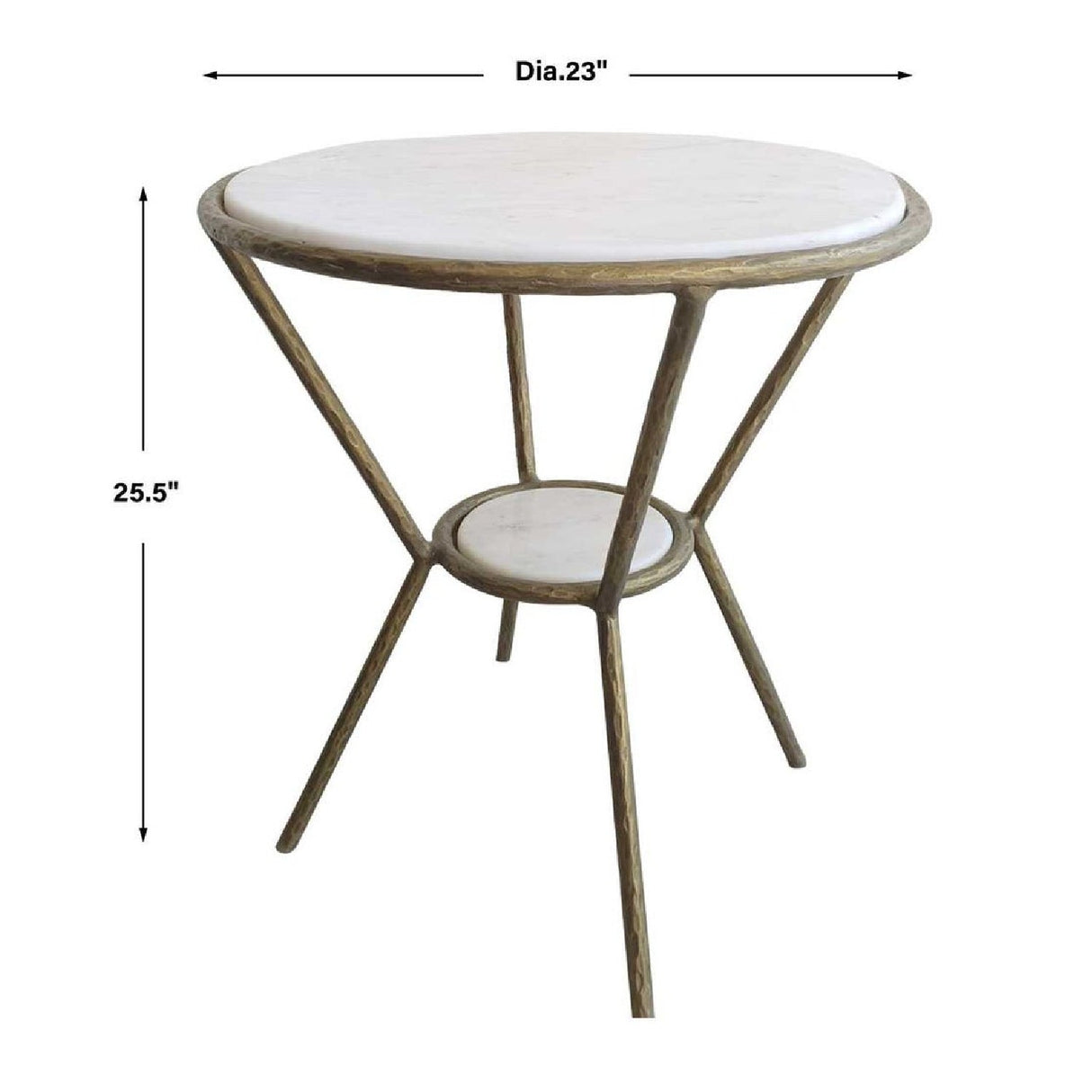 White Marble Round Side Table by Uttermost Refuge, alternate view 3
