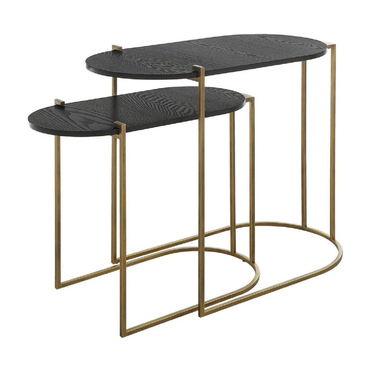 Oval Black Ash Nesting Tables (2) by Uttermost Aztec, alternate view 3