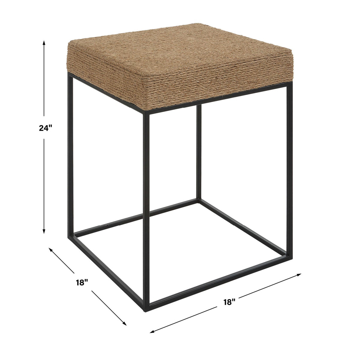 Modern European furniture - Braided Rope Square Accent Table - www.oroa.com