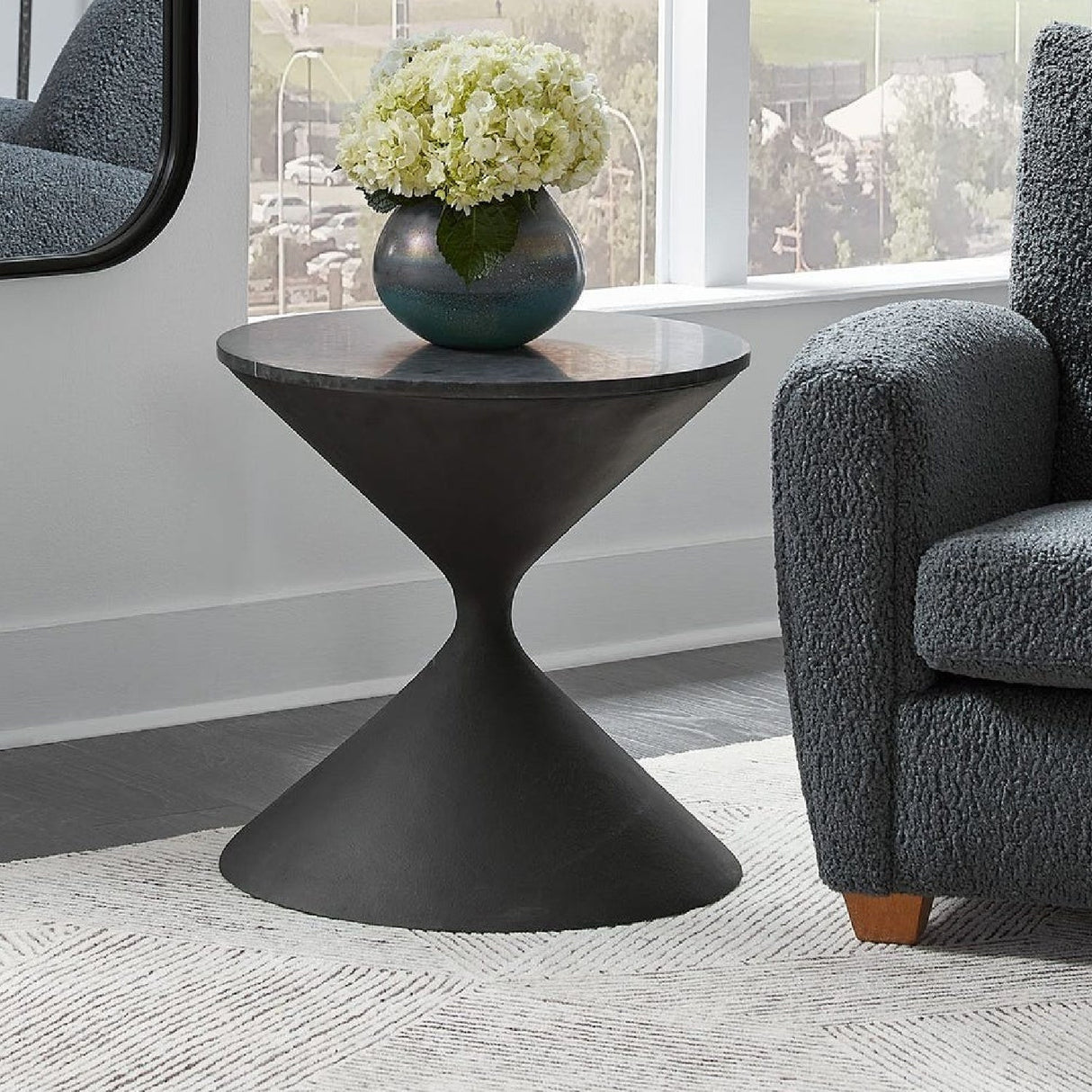 Modern European furniture - Black Hourglass Side Table - www.oroa.com