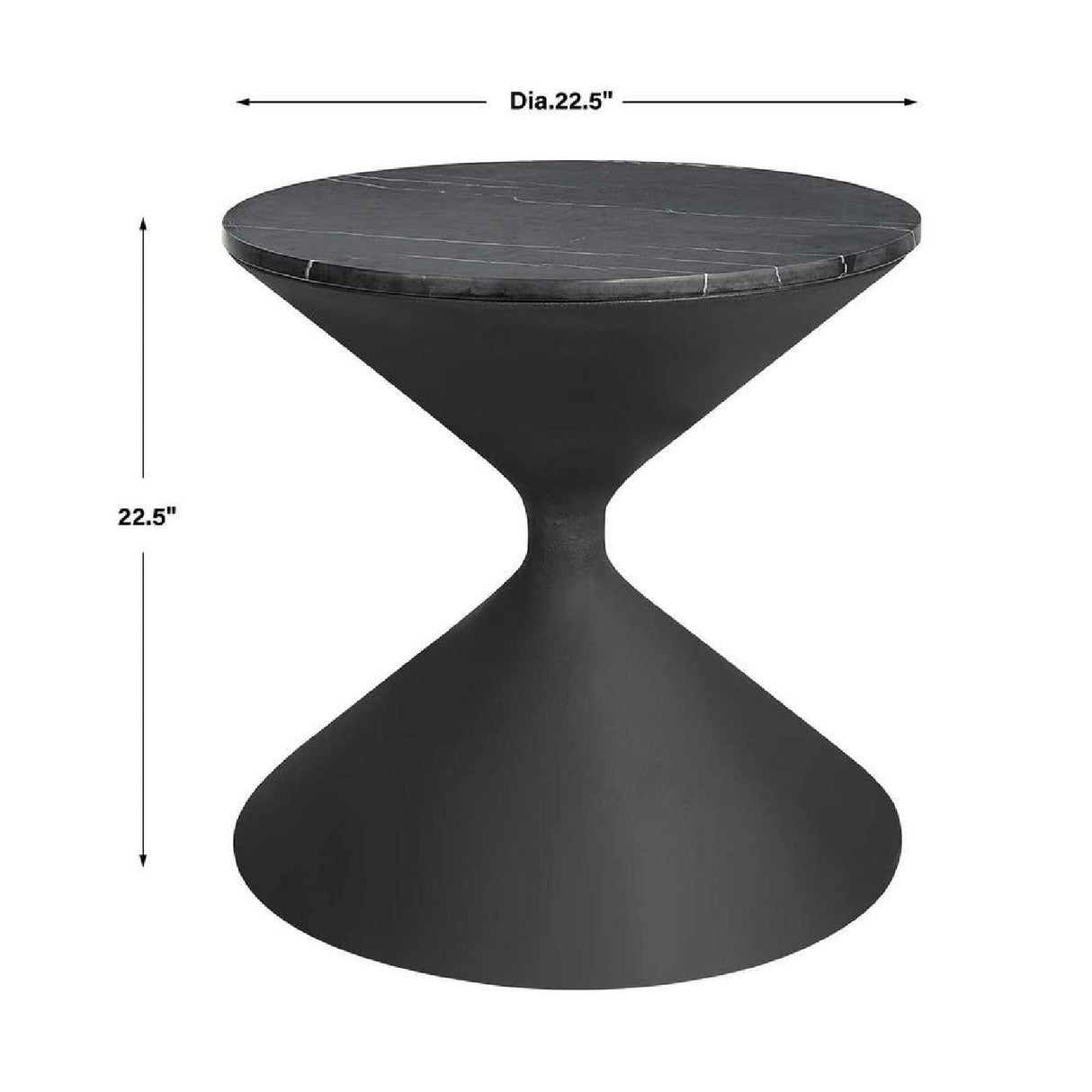 Modern European furniture - Black Hourglass Side Table - www.oroa.com