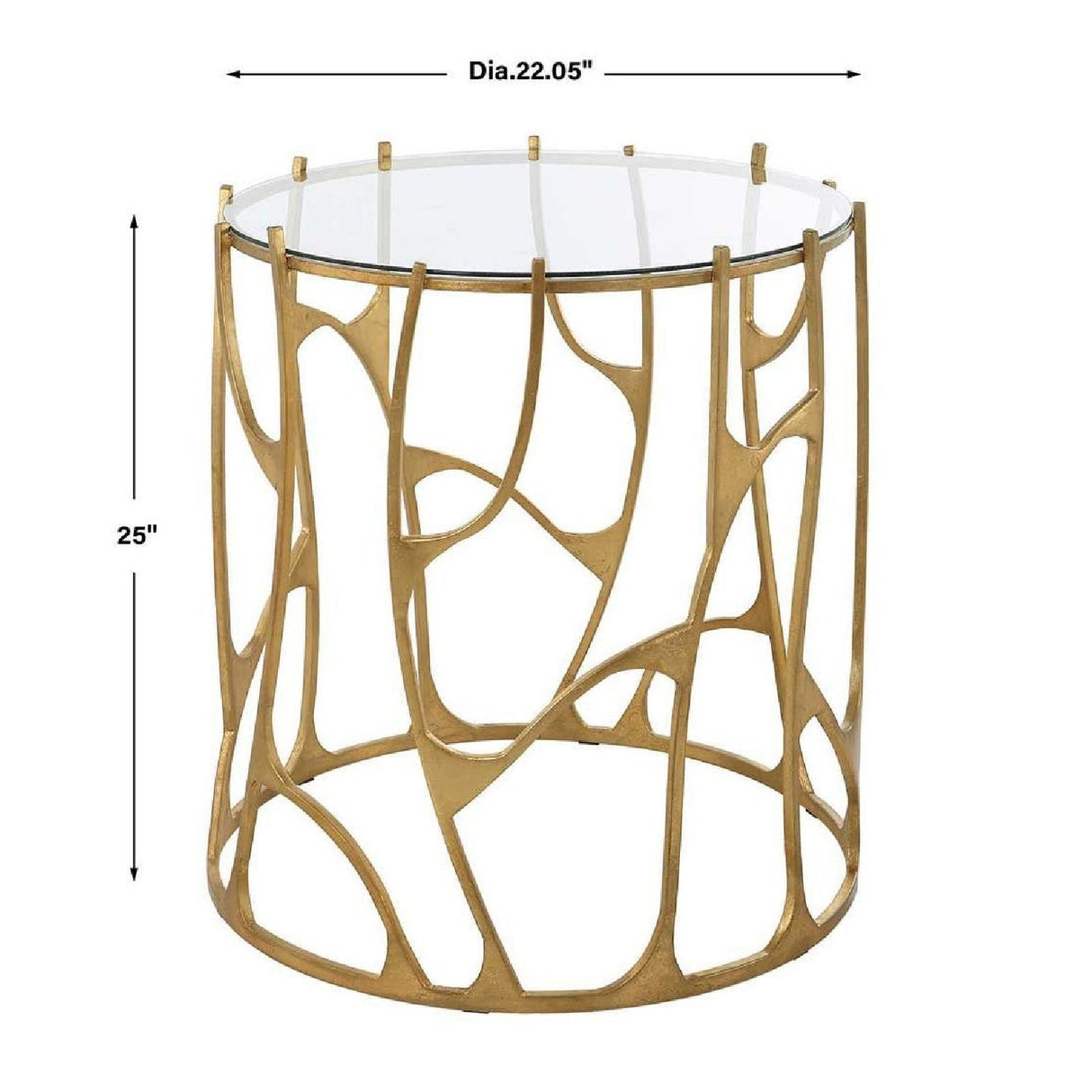 Modern European furniture - Gold Sculptural Side Table - www.oroa.com