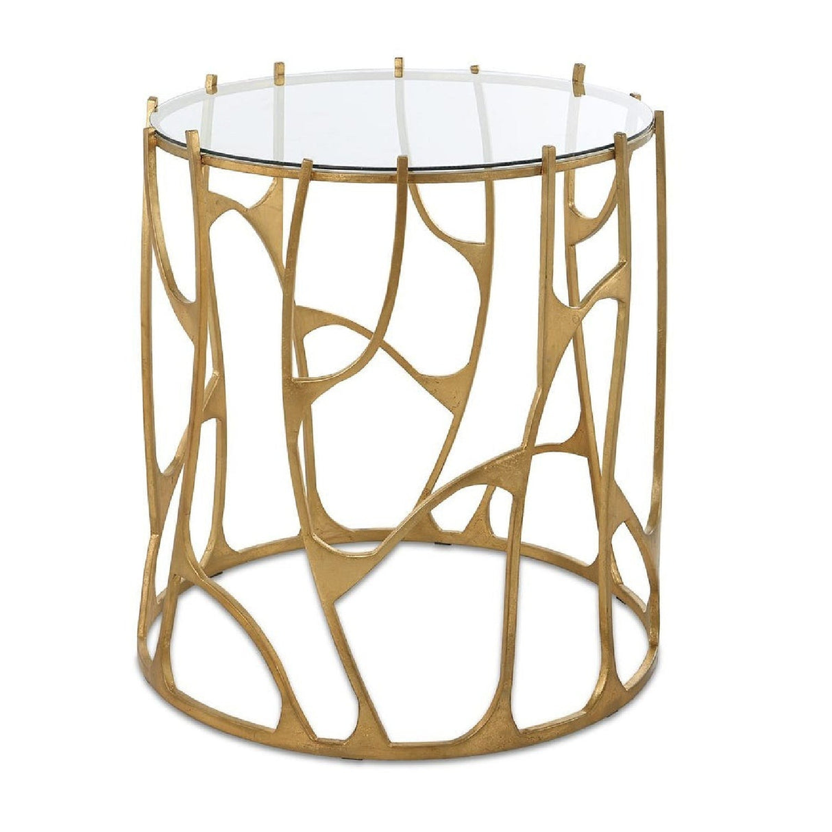 Modern European furniture - Gold Sculptural Side Table - www.oroa.com