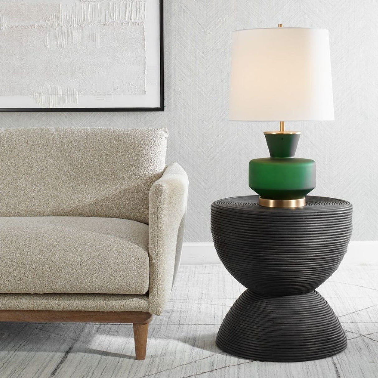 Modern European furniture - Rattan Hourglass Side Table - www.oroa.com