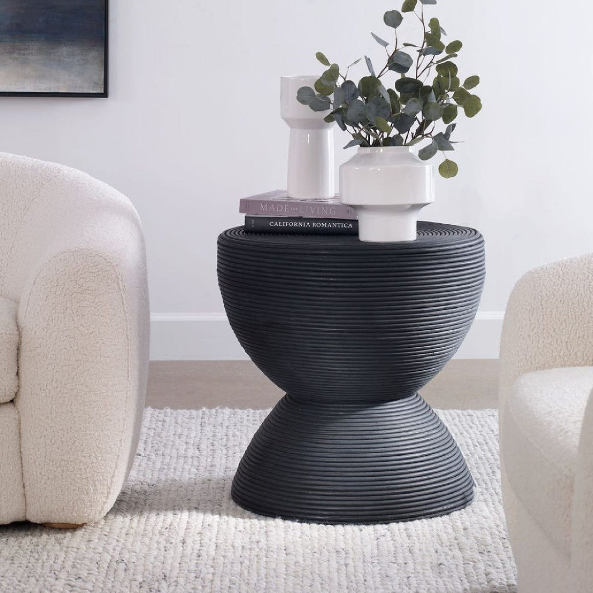 Modern European furniture - Rattan Hourglass Side Table - www.oroa.com