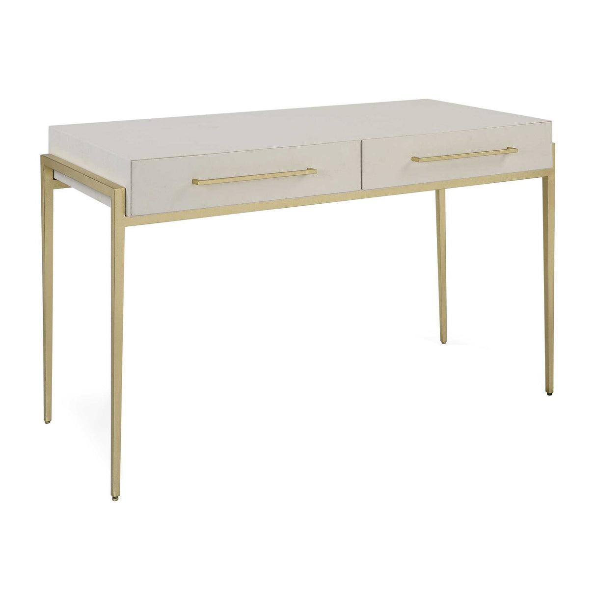 White Shagreen 2-Drawer Desk by Uttermost Jewel, alternate view 3