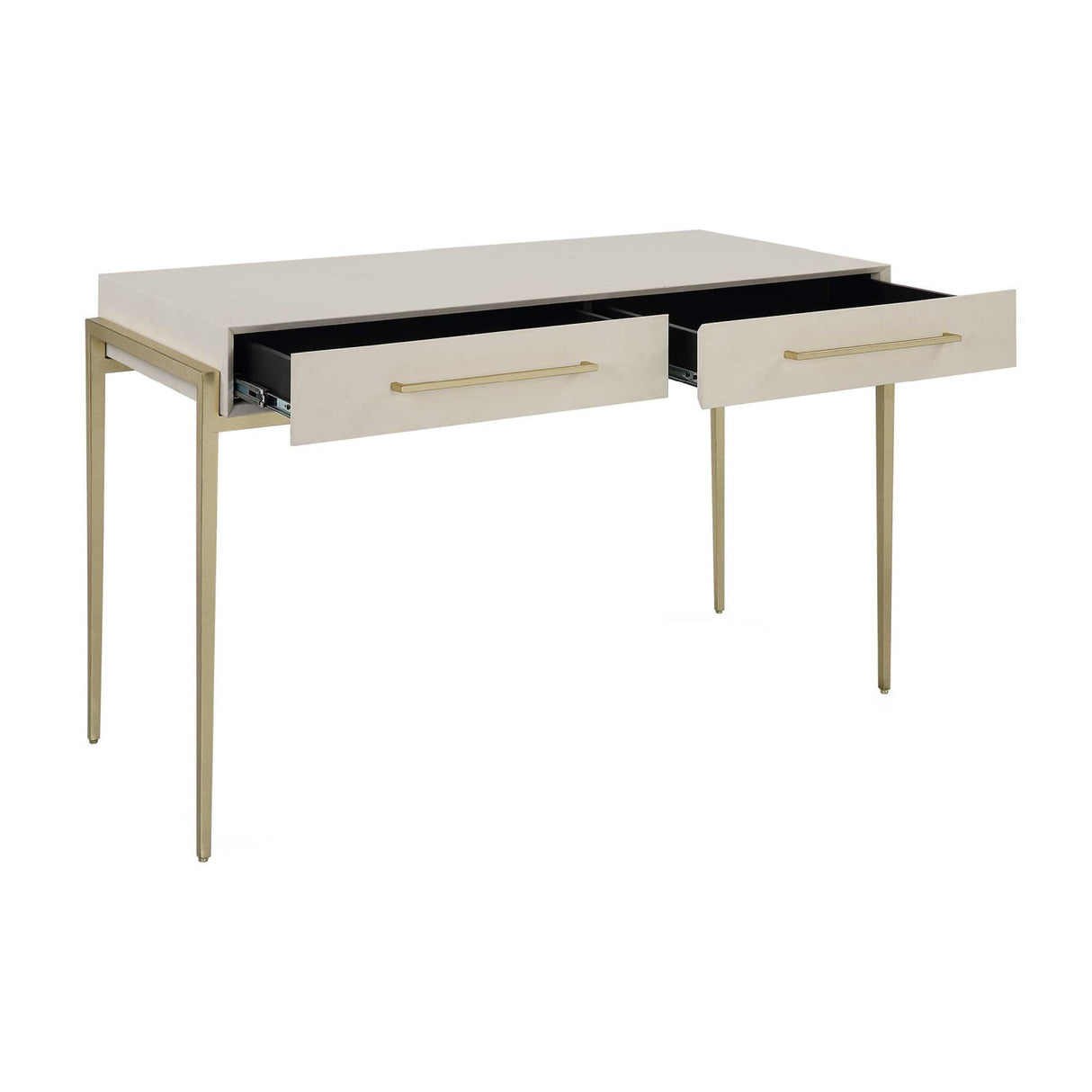 White Shagreen 2-Drawer Desk by Uttermost Jewel, alternate view 4