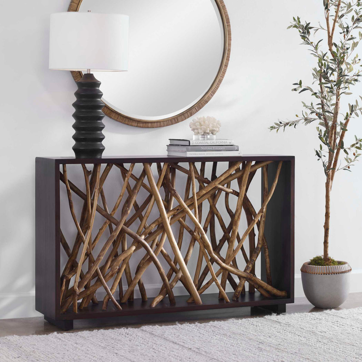 Modern European furniture - Teak Branches Console Table - www.oroa.com