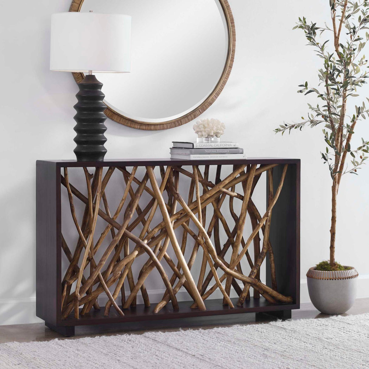 Teak Branches Console Table by Uttermost Maze, alternate view 6