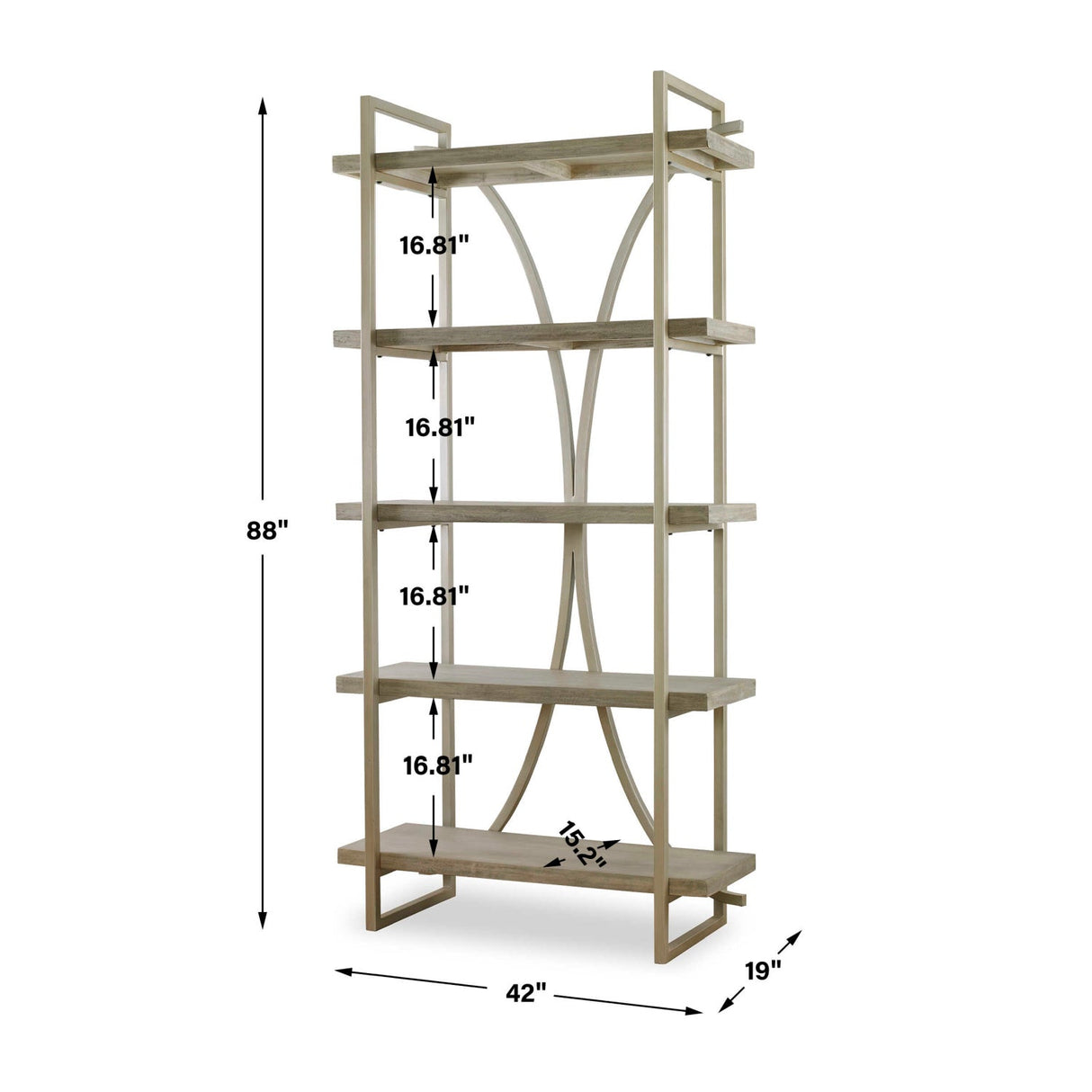 Modern European furniture - Silver Framed Wooden Bookshelf - www.oroa.com