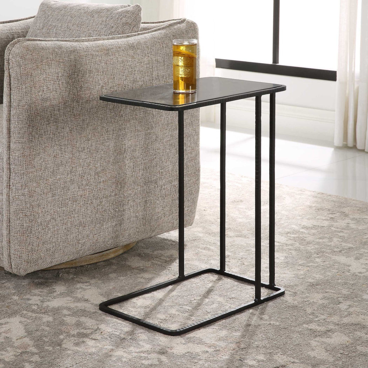 Bluestone C-Shaped Accent Table by Uttermost Cavern, alternate view 9
