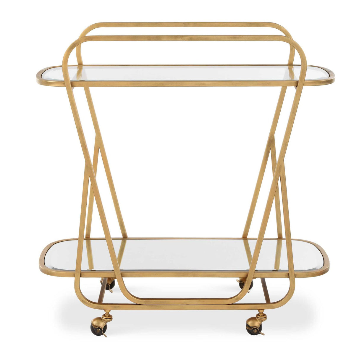 Modern European furniture - Antique Brass Serving Cart - www.oroa.com