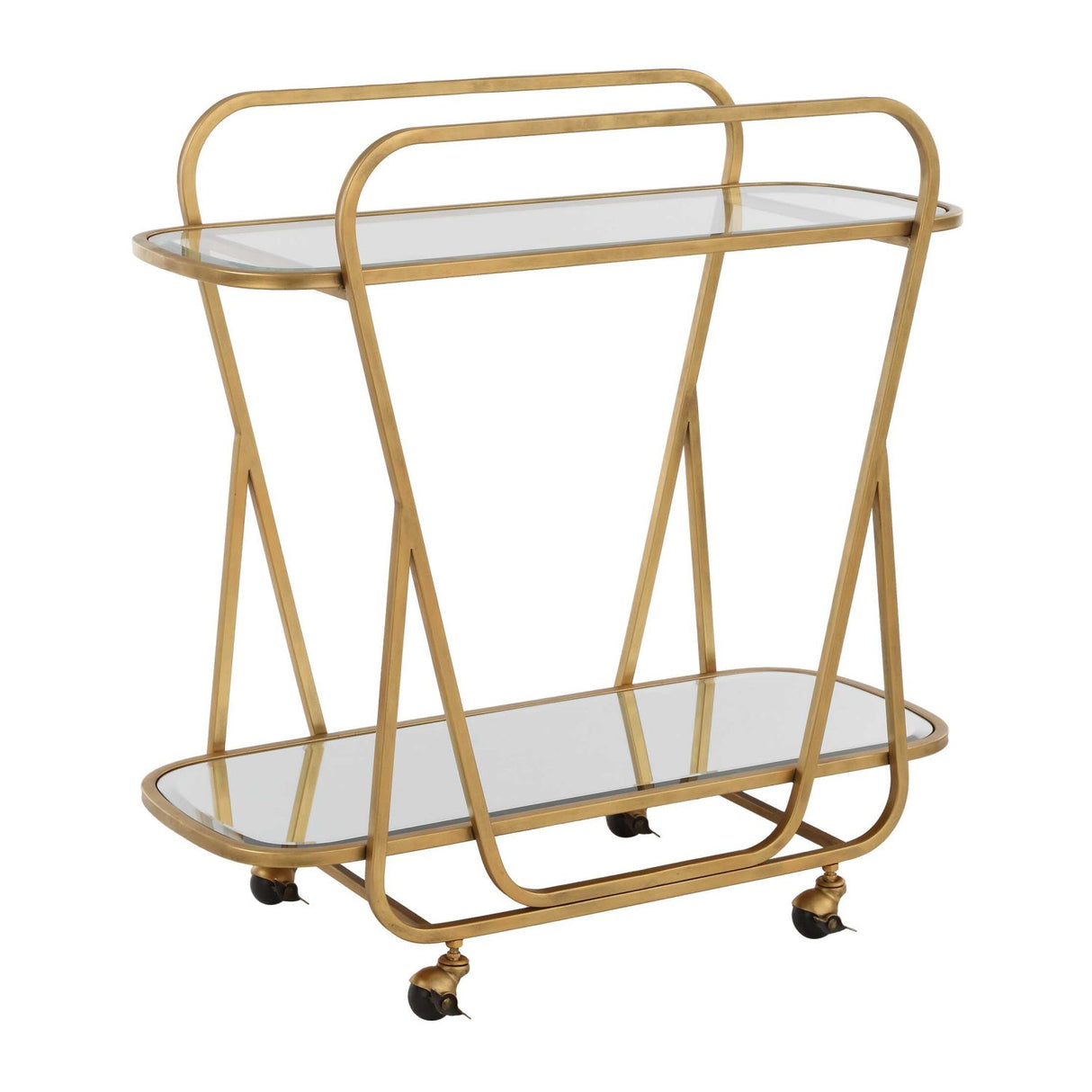 Modern European furniture - Antique Brass Serving Cart - www.oroa.com